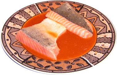 filet z �ososia w marynacie z soku z cytryny wymieszanego z papryk� chili